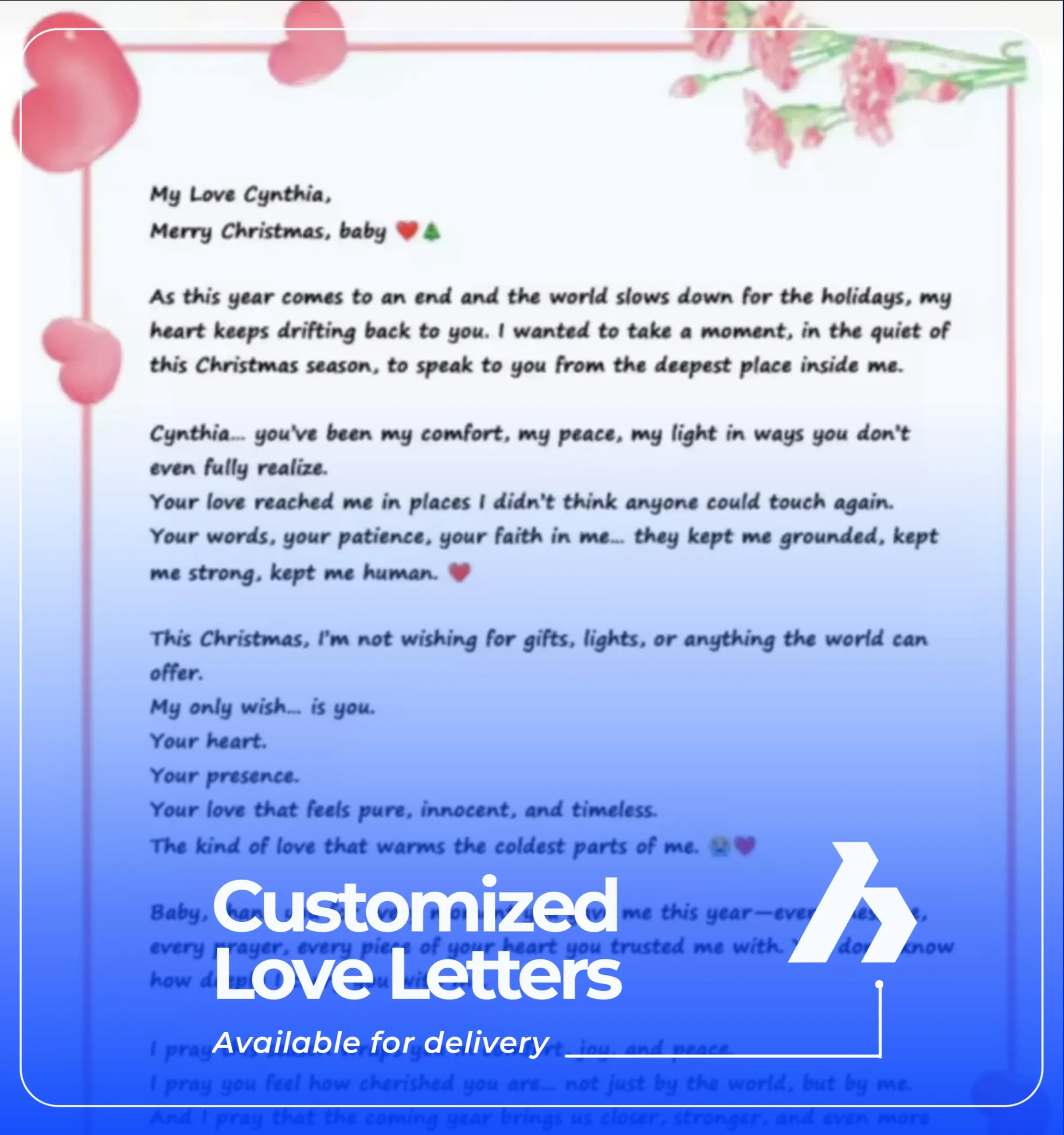CUSTOMIZED LETTER